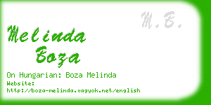 melinda boza business card